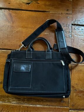 HOBO Black Nylon Laptop Bag with Adjustable Shoulder Strap